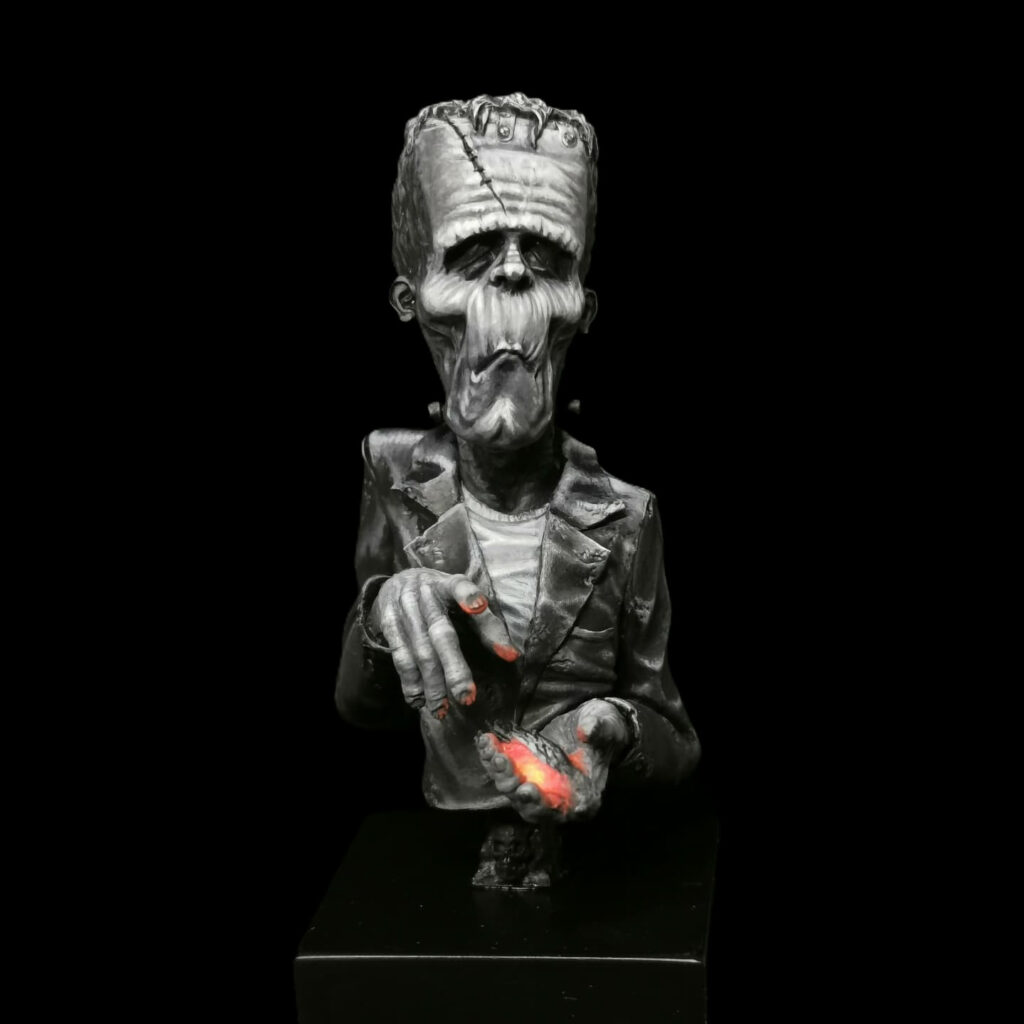 Un busto di Frankenstein dipinto da Silvia