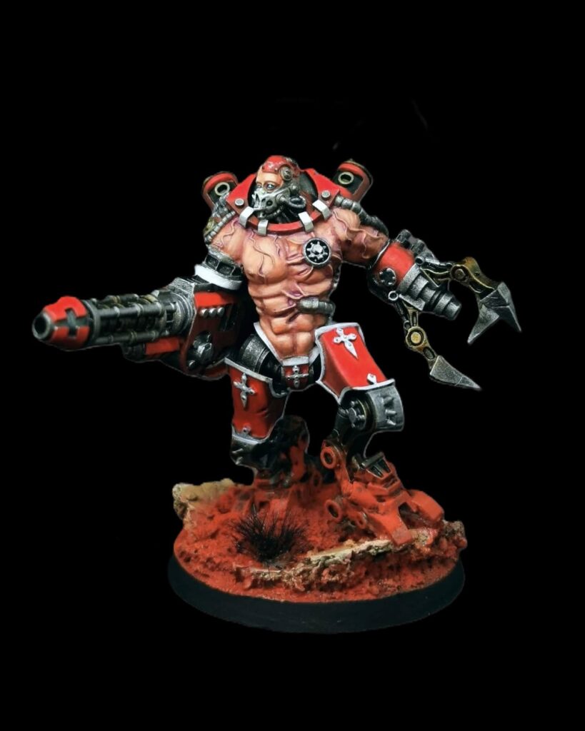 Una miniatura dell'Adeptus Mechanicus di Warhammer 40,000 dipinta da Follow The Black Sheep
